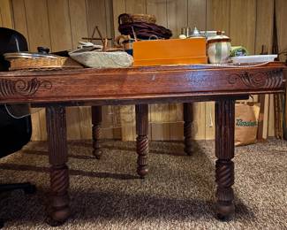 Solid wood antique square table