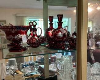 Bohemian red cut glass