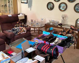 Chairs, purses, wallets etc