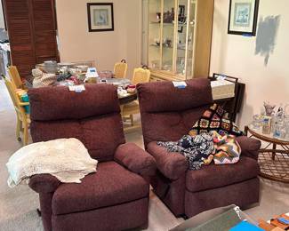 Burgundy recliners