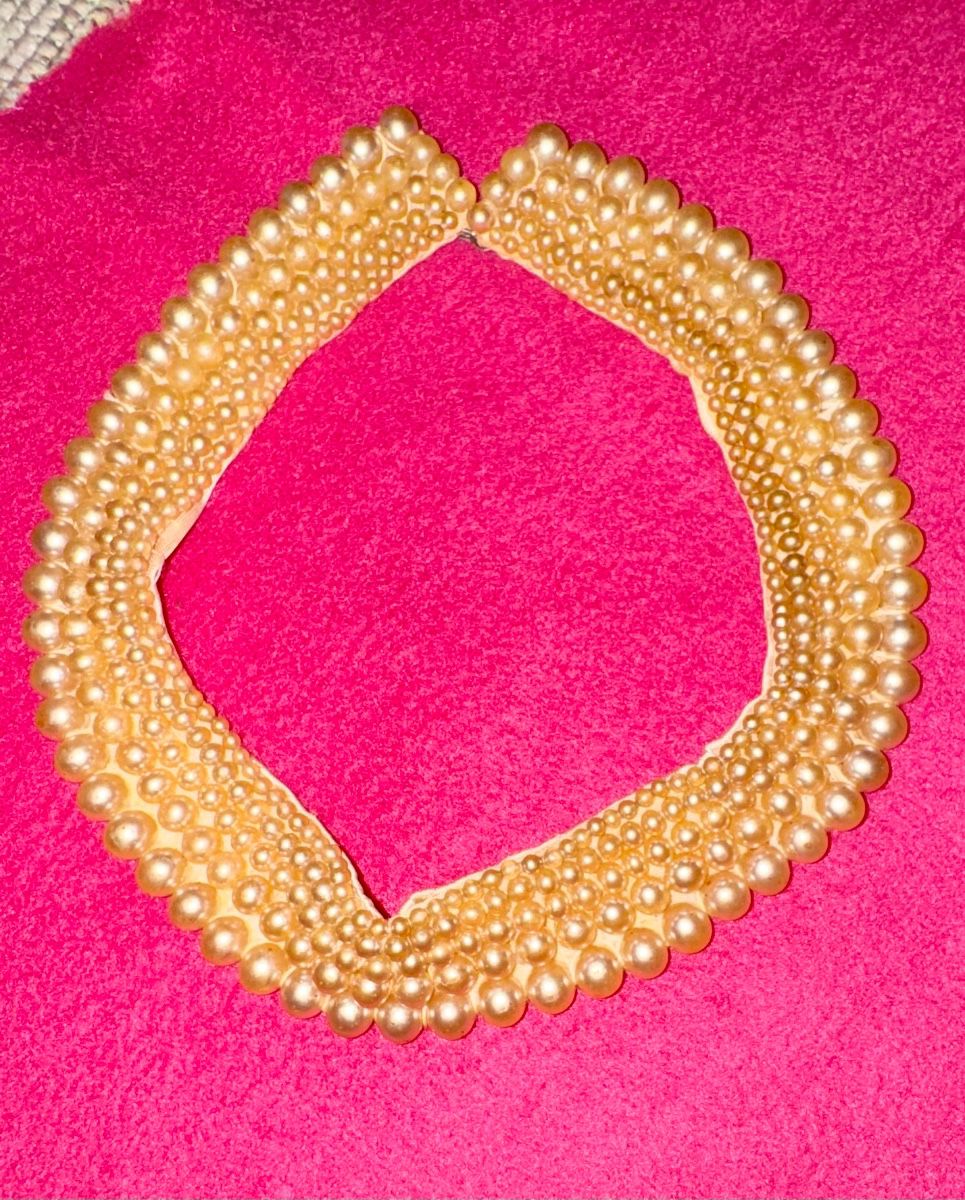 Vintage faux pearl beaded collar necklace