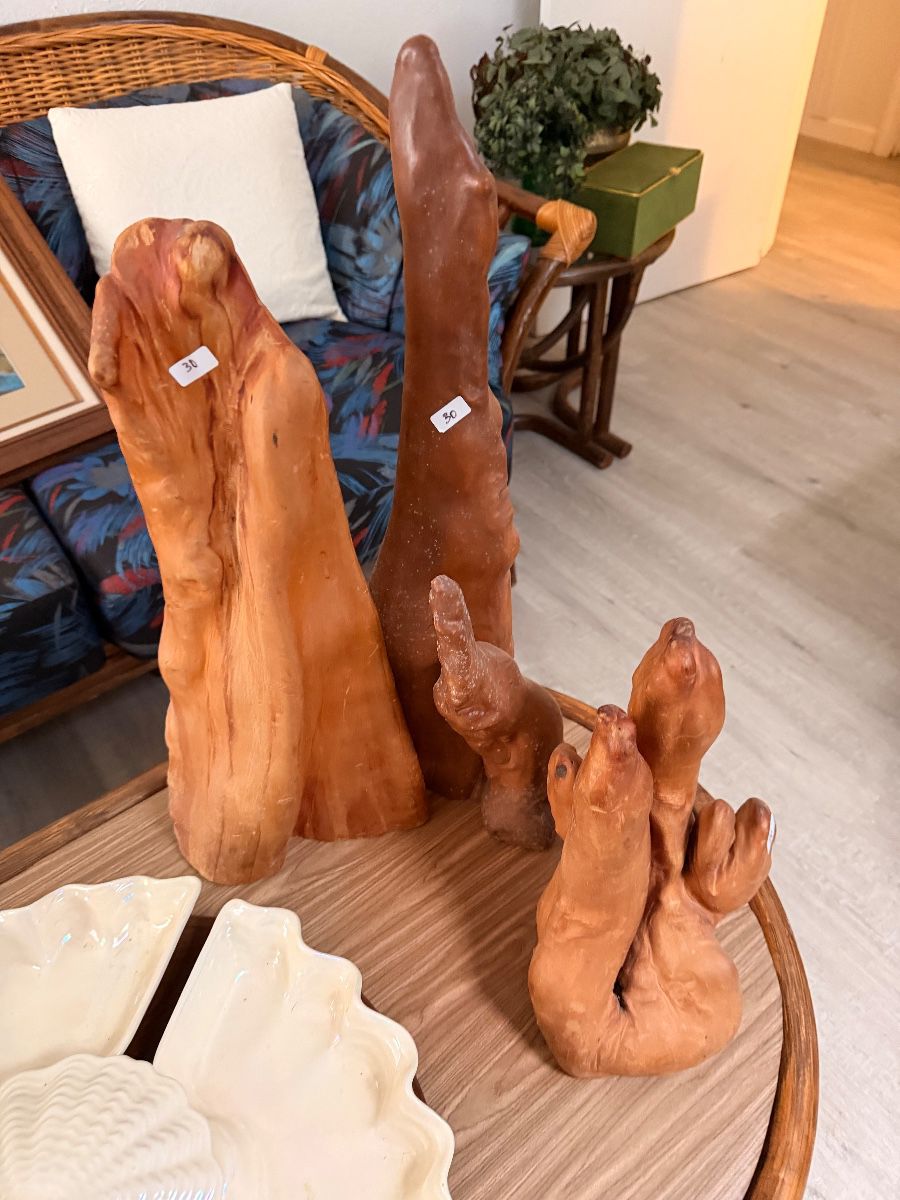Natural cypress knee root sculptures