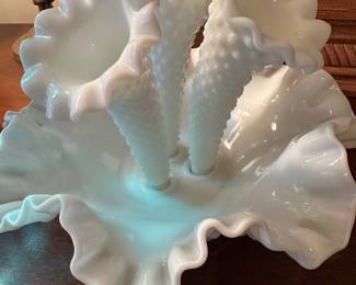 1940’s milk glass epergne in perfect condition