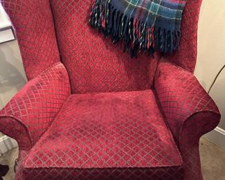 One of a PAIR of wingback chairs in beautiful condition