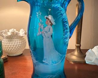 1800’s pitcher, handpainted
