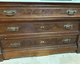 1800’s marble top walnut chest