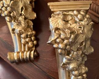 Pair of gilt wall brackets
