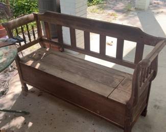 Rustic Wooden Entryway Storage Bench