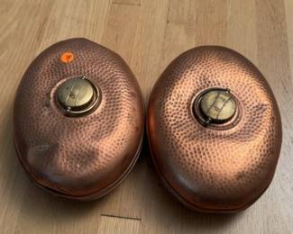 each2avail 10 Vintage Hammered Copper Oval Bed Warmer Hot Water Bottle