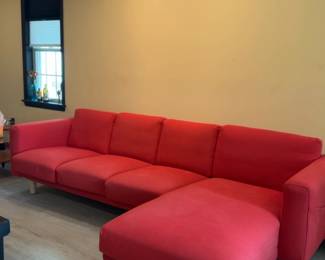 115x63x17 Modern Red 4Seat Sectional Sofa with Chaise