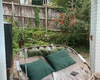 Large Round Hanging Daybed Swing with Cushions