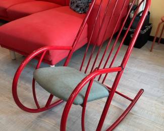 1990s Amisco Tubular Steel Rocking Chair