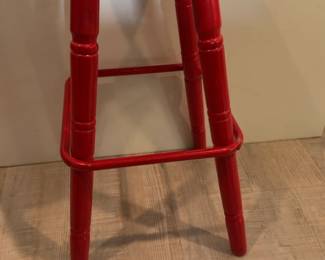 13x13x29 Sold Indiv. Rustic Red Wooden Bar Stool
