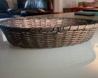 8x5 Antique Brass Basket Old Original Brass Strip Woven Basket Pot Bucket Hand Made