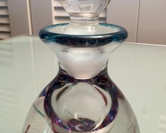 7 HandBlown Caithness Glass Perfume Bottle with Controlled Bubble Design