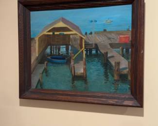 23x19 Original Nautical Oil Painting Signed Murphy Professionally Framed