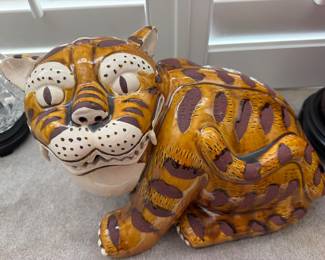 #4 - $220 - Vintage Italian ceramic Gump's San Francisco tiger 14x7x10