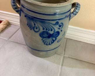 #73 - $140 - Antique salt glazed stonemware Jug.