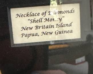 #6 - $150 - Papua New Guinea Necklace of diamonds "Shell money" in frame 14x10