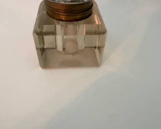 #64 - $50 - Russian crystal inkwell 3x3x3