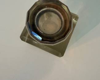 #64 - $50 - Russian crystal inkwell 3x3x3