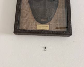 #23 - $48 - Benian African reproduction mask in shadow frame 15x11