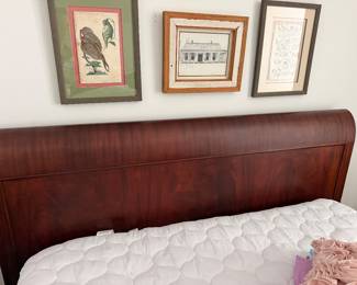 #85 - $450 - Empire flamed mahogany sleigh bed full size with mattress