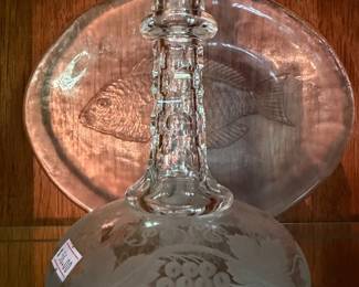 #58 - $58 - Antique bohemian etched grapes decanter