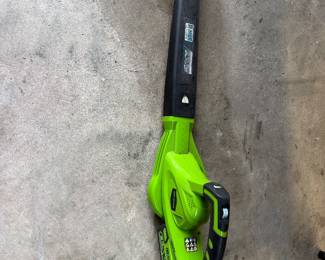 #107 - $160 - Three piece Greenworks yard tool set with battery charge