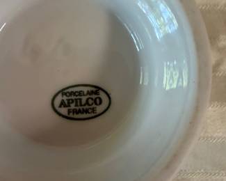 #101 - #110 - Set of 6 Apilco of France lion head bowls