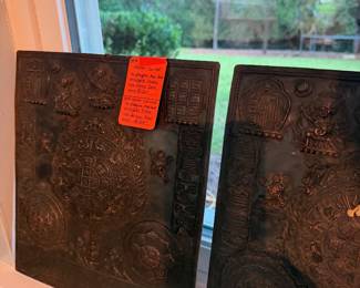 #39A - $120 - Nepal carved plaque tag said Gold Flake, Honey Dew.