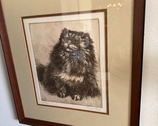 #29 - $80 - Artist proof Linda Floyd Fluffy cat 26x18