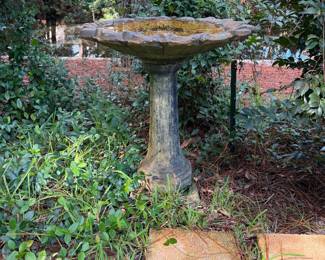 #109 - $60 - Concrete bird bath flower shaped on top