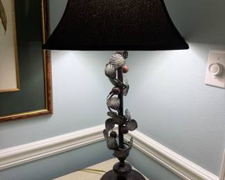 #65A - $50 - Metal table lamp with brown shade