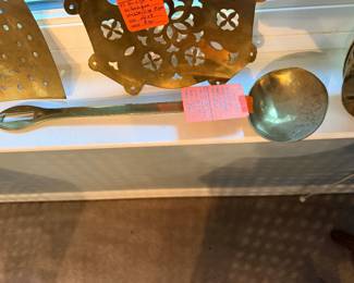 #44 - $30 - British Brass antique ladle 14 x 4