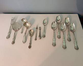 #60 - $5,250 - Gorham set of sterling flatware "Strasbourg" introduced 1987 - 99 pieces-99.77 oz
