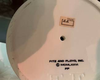 #59 - $50 - Fitz & Floyd palm tree white ceramic candlesticks