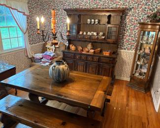 Farmhouse Dining Table & Benches