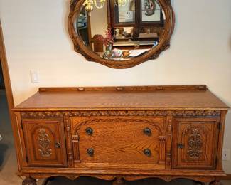 Vintage Sideboard – Matches table and chairs listed next - Family Heirloom Refinished in the 1970s