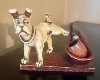 Rare pipe stand with dog