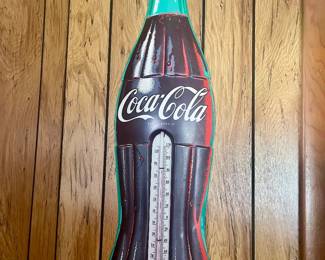 Vintage Coke sign with thermometer 