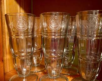 Steak N Shake heavy duty embossed milkshake glasses