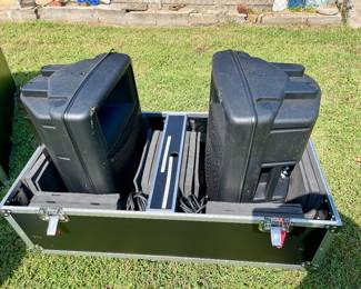 Speakers for the outdoor movie setup