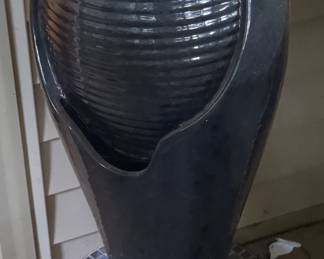 Glazed Ceramic Urn-Style Electric Water Fountain