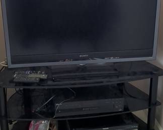 Sony Bravia LCD Television with Panasonic DVD/VHS Recorder and Media Console