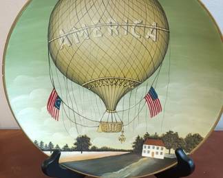 David Carter Brown "America" Hot Air Balloon Decorative Plate