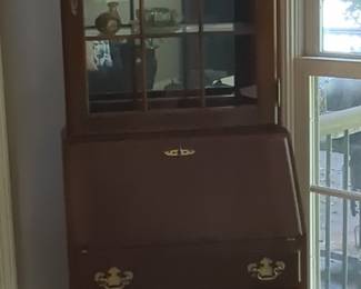 Ethan Allen Georgian Court Cherry Secretary Desk with Hutch