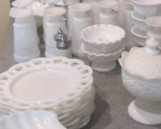 Vintage Milk Glass Collection (Paneled Grape, Lace Edge, Hobnail)