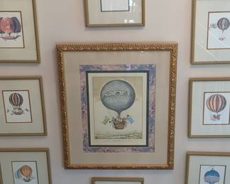 Collection of Vintage Hot Air Balloon Prints