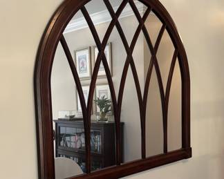Ethan Allen Palladian Style Mahogany Arched Wall Mirror